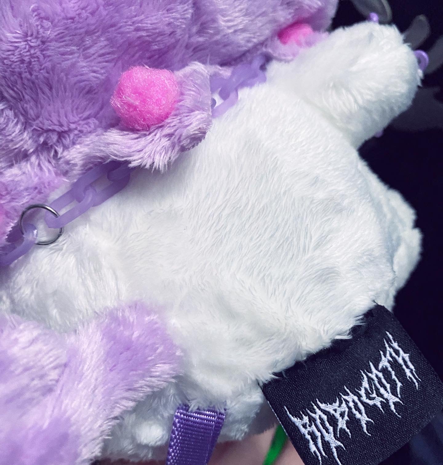 Kuromi Custom Pastel Goth Plushie Side Bag