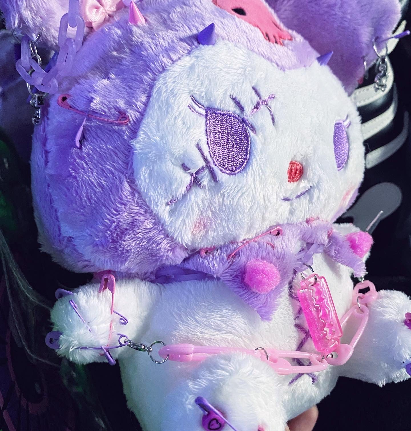 Kuromi Custom Pastel Goth Plushie Side Bag – ROBOGOTH